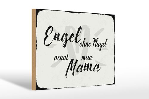 Holzschild Spruch 30x20cm Engel ohne Flügel Mama Herz