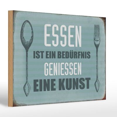 Holzschild Spruch 30x20cm Essen ist eine Kunst Geschenk