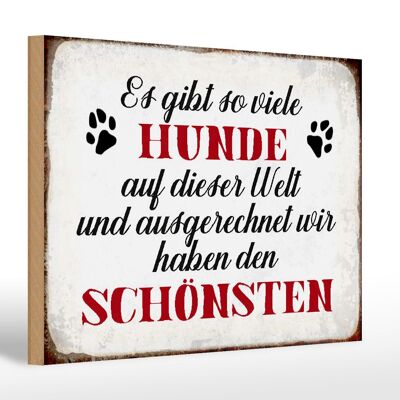 Cartello in legno con scritta 30x20 cm "Ci sono tanti cani in regalo".