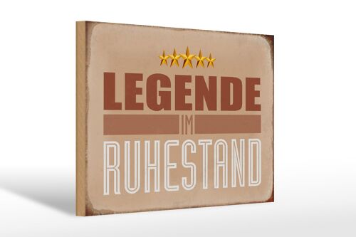 Holzschild Retro 30x20cm Legende im Ruhestand Geschenk