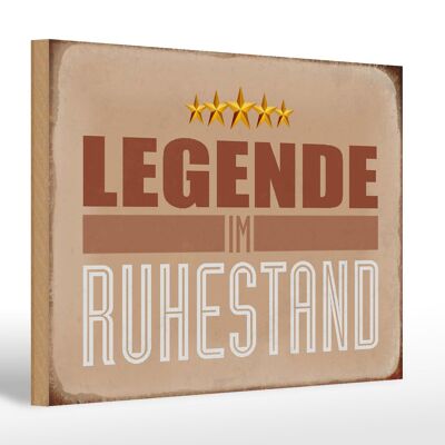 Holzschild Retro 30x20cm Legende im Ruhestand Geschenk