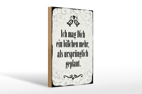 Holzschild Spruch 20x30cm ich mag dich ein bißchen mehr