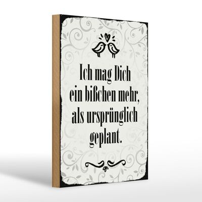 Holzschild Spruch 20x30cm ich mag dich ein bißchen mehr