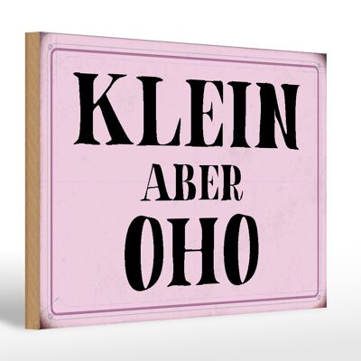 Letrero de madera que dice 30x20cm pequeño pero regalo oho