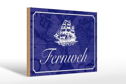 Holzschild Spruch 30x20cm Fernweh Schiff Meer Geschenk