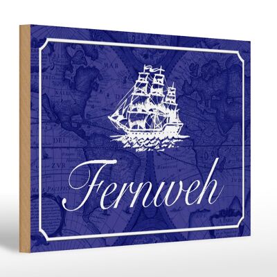 Holzschild Spruch 30x20cm Fernweh Schiff Meer Geschenk