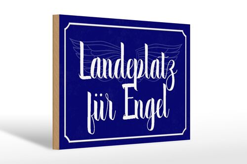 Holzschild Spruch 30x20cm Landeplatz für Engel Geschenk