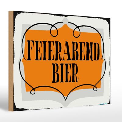 Cartello in legno con scritta "Regalo birra dopo il lavoro" 30x20 cm