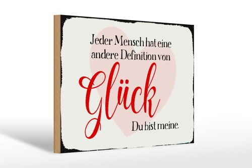 Holzschild Spruch 30x20cm jeder Mensch Glück du bist meine