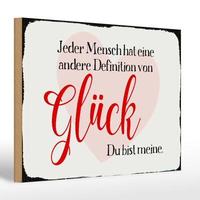 Holzschild Spruch 30x20cm jeder Mensch Glück du bist meine