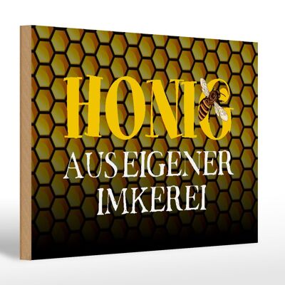 Cartello in legno con scritta 30x20 cm miele della nostra apicoltura