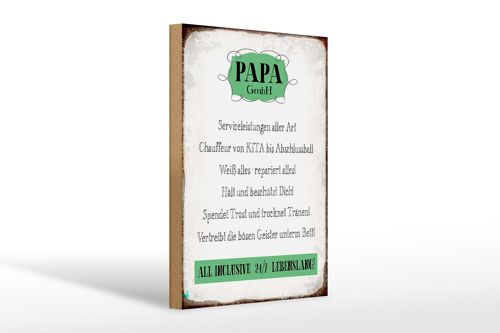 Holzschild Spruch 20x30cm Papa GmbH 24/7 lebenslang