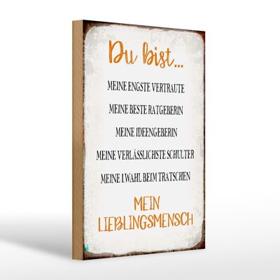 Holzschild Spruch 20x30cm du bist mein Lieblingsmensch