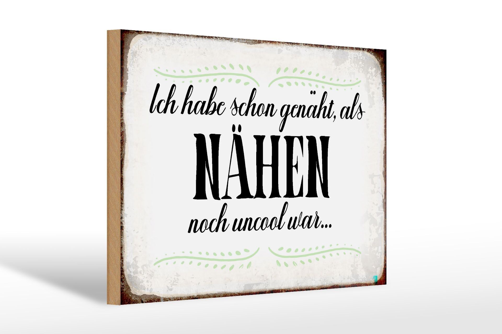 Cartello in legno con scritta 30x20 cm Ho già cucito prima di cucire