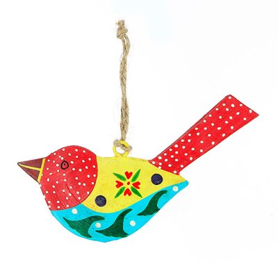 Decorative pendant made of metal bird colorful
