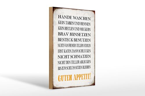 Holzschild Spruch 20x30cm Hände waschen guten Appetit