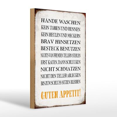 Holzschild Spruch 20x30cm Hände waschen guten Appetit