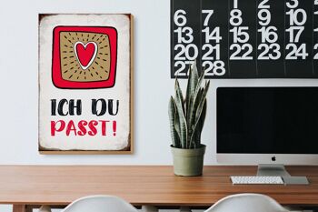 Panneau en bois disant 20x30cm I you fit heart love 3