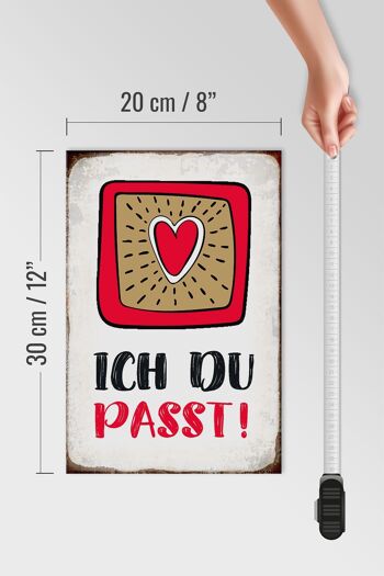 Panneau en bois disant 20x30cm I you fit heart love 4