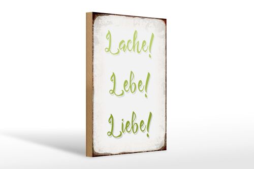 Holzschild Spruch 20x30cm lache lebe liebe Retro Geschenk