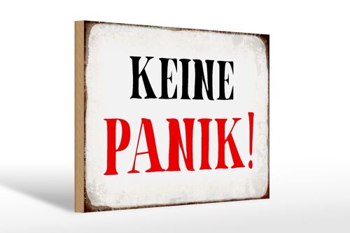 Holzschild Spruch 30x20cm keine Panik Retro Geschenk