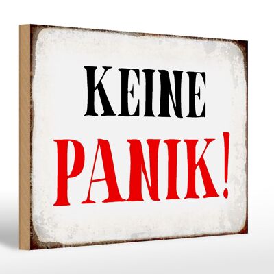 Holzschild Spruch 30x20cm keine Panik Retro Geschenk