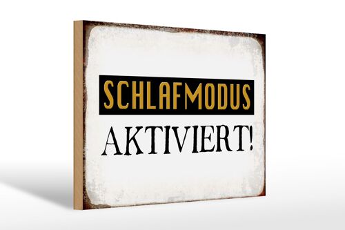 Holzschild Spruch 30x20cm Schlafmodus aktiviert Geschenk