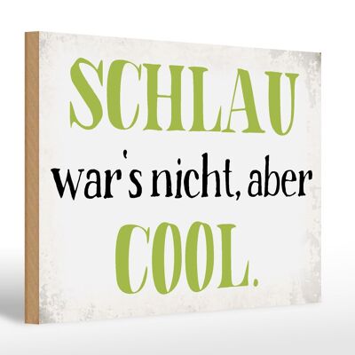 Holzschild Spruch 30x20cm schlau war`s nicht aber cool