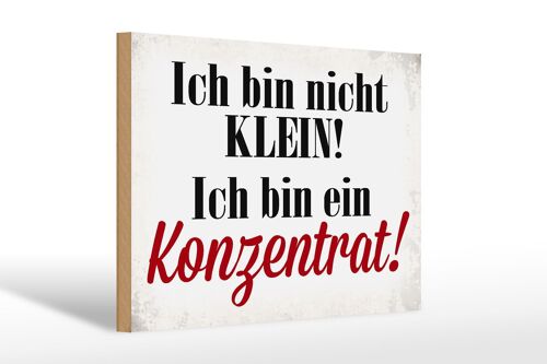 Holzschild Spruch 30x20cm bin nicht klein bin Konzentrat