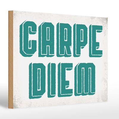 Cartel de madera que dice 30x20cm carpe diem aprovecha tu día