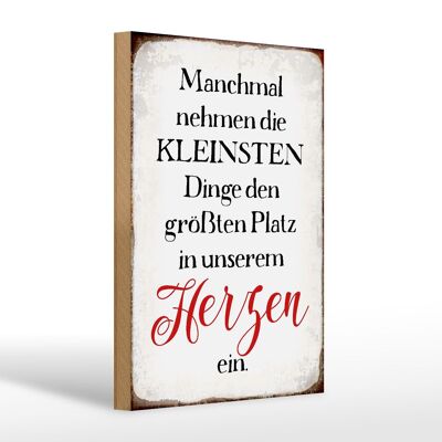 Holzschild Spruch 20x30cm die kleinsten Dinge größte Platz