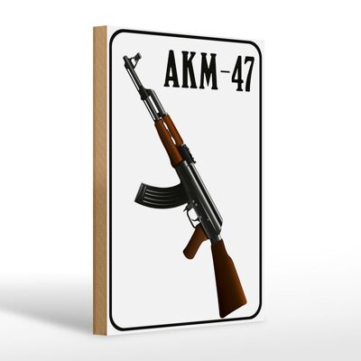 Cartel de madera rifle 20x30cm Kalashnikov AKM-47
