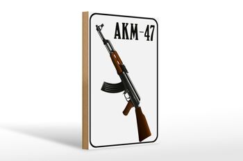 Fusil panneau en bois 20x30cm Kalachnikov AKM-47 1