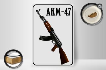Fusil panneau en bois 20x30cm Kalachnikov AKM-47 2
