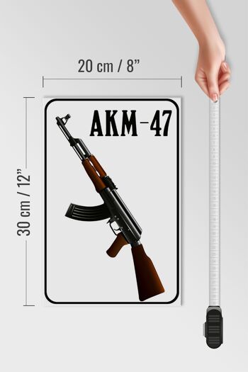 Fusil panneau en bois 20x30cm Kalachnikov AKM-47 4