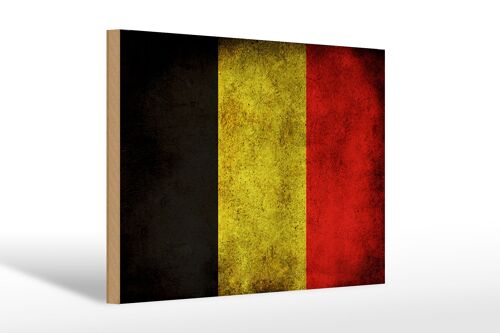 Holzschild Flagge 30x20cm Belgien Fahne
