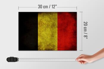 Drapeau panneau en bois 30x20cm drapeau Belgique 4