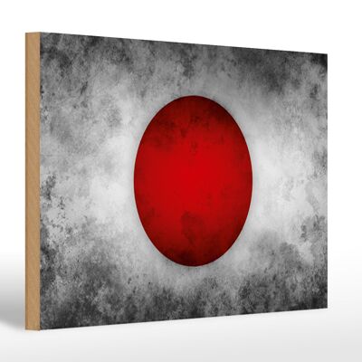 Cartello in legno bandiera 30x20 cm Bandiera del Giappone