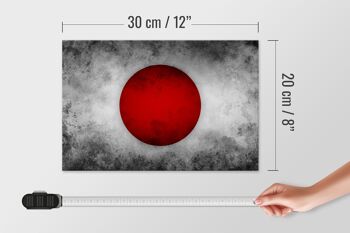 Drapeau panneau en bois 30x20cm drapeau Japon 4