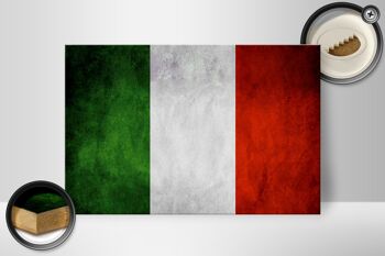 Drapeau panneau en bois 30x20cm drapeau Italie 2