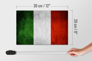 Drapeau panneau en bois 30x20cm drapeau Italie 4