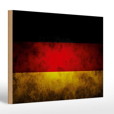 Drapeau panneau en bois 30x20cm drapeau Allemagne