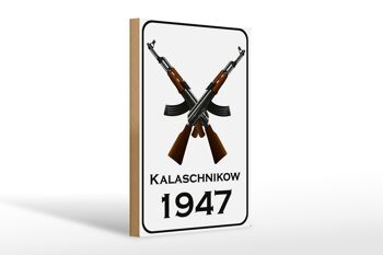 Panneau en bois Fusil 20x30cm Kalachnikov 1947 1