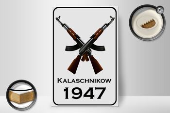Panneau en bois Fusil 20x30cm Kalachnikov 1947 2