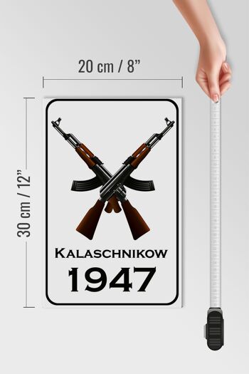 Panneau en bois Fusil 20x30cm Kalachnikov 1947 4
