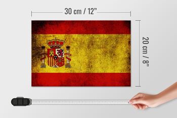 Drapeau panneau en bois 30x20cm drapeau Espagne 4