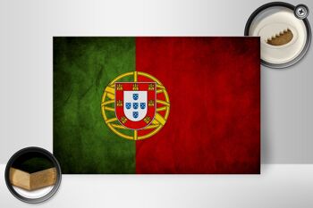 Drapeau panneau en bois 30x20cm drapeau Portugal 2