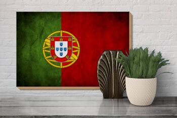 Drapeau panneau en bois 30x20cm drapeau Portugal 3