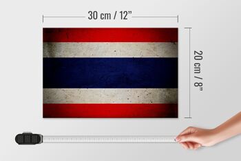 Drapeau en bois 30x20cm, drapeau de thaïlande, décoration murale 4
