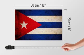 Drapeau panneau en bois 30x20cm Cuba drapeau Cuba 4